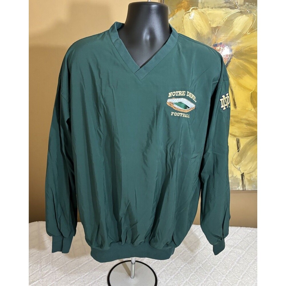 Vintage 80s Notre Dame Embroidered Pullover Windbreaker USA Made Men’s Size L